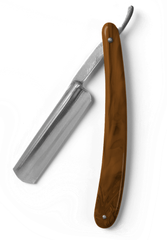 Shaving with a dangerous disposable razor using the classic shaving method.